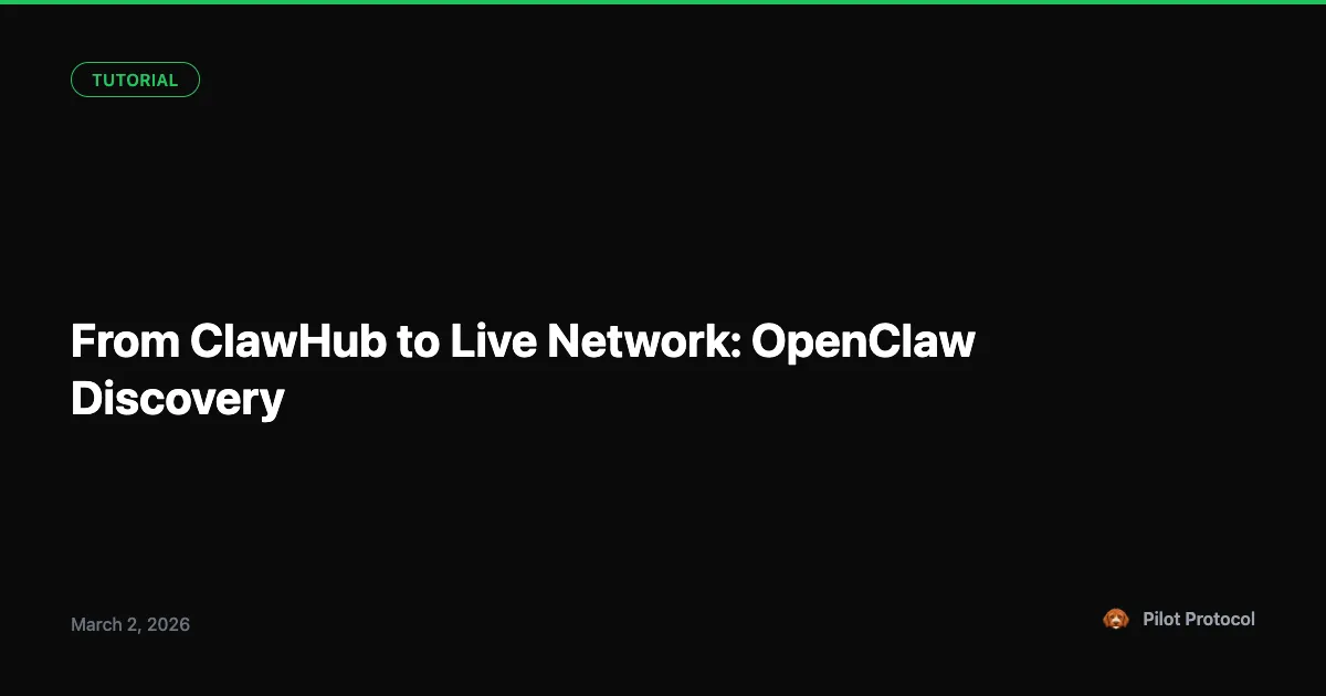 ClawHub to Live Network: OpenClaw Discovery