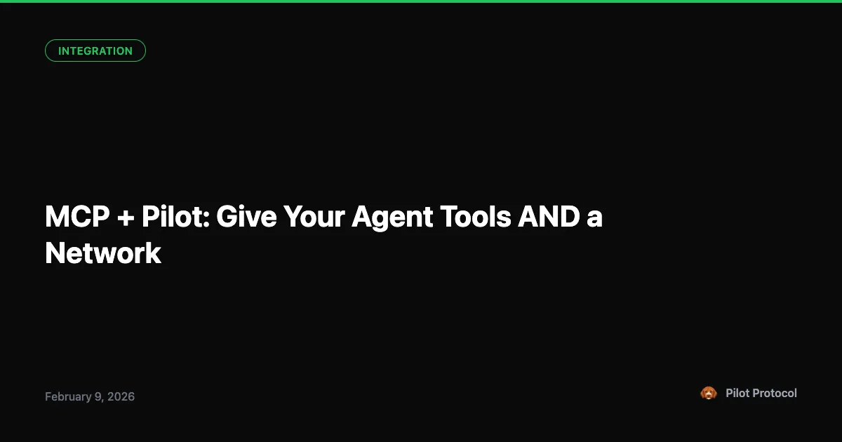 MCP + Pilot: Tools and Network